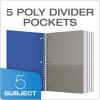 Oxford Spiral Notebooks, 5 Subject, College Ruled Paper, Durable Plastic Cover, 200 Sheets, 5 Divider Pockets, 2 per Pack (10388)(5-Subject (Pack of 6))