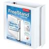 Cardinal 3 Ring Binder, 3 Inch FreeStand Binder with Magnetic Cover Flap, Shelf Pull and 5 Color-Coded Rings, ONE-TOUCH Easy Open Locking Slant-D Rings, Holds 650 Sheets, White(3-Inch (Pack of 6))