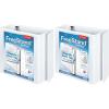 Cardinal 3 Ring Binder, 5 Inch FreeStand Binder with Magnetic Cover Flap, Shelf Pull and 5 Color-Coded Rings, ONE-TOUCH Easy Open Locking Slant-D Rings, Holds 1,050 Sheets, White (43150)(5-Inch (Pack of 2))