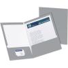 Oxford Laminated Twin-Pocket Folders, Letter Size, White, Holds 100 Sheets, Box of 25 (51704EE)(Gray)
