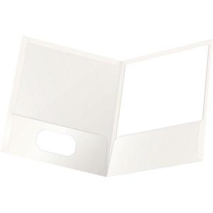 Oxford Laminated Twin-Pocket Folders, Letter Size, White, Holds 100 Sheets, Box of 25 (51704EE)(White)