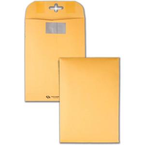 Quality Park 10 x13 Inch ClearClasp Catalog Envelopes for Mail or Storage w/Redi-Tac Clasp and Gummed Closure, 28lb Brown Kraft, 100/Box (QUA43768)(6 x 9)