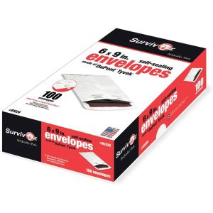 Quality Park Survivor Shipping Envelopes, 6″ x 9″, Made with Strong, Lightweight DuPont Tyvek Material, Flap-Stik Peel and Seal Closure, 100/Box (QUAR1320), White(6 x 9)