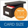 Globe-Weis/Pendaflex Fiberboard Index Card Storage Box, 3 x 5 Inches, Solid Black (3X5BLA)(Solid Black)