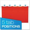 Pendaflex Extra Capacity Reinforced Hanging Folders, 2″, Legal Size, Assorted Colors, 1/5 Cut, 25/BX (4153×2 ASST)(Red)
