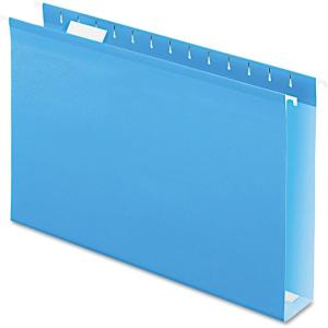 Pendaflex Extra Capacity Reinforced Hanging Folders, 2″, Legal Size, Assorted Colors, 1/5 Cut, 25/BX (4153×2 ASST)(Blue)