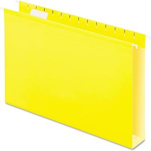 Pendaflex Extra Capacity Reinforced Hanging Folders, 2″, Legal Size, Assorted Colors, 1/5 Cut, 25/BX (4153×2 ASST)(Yellow)