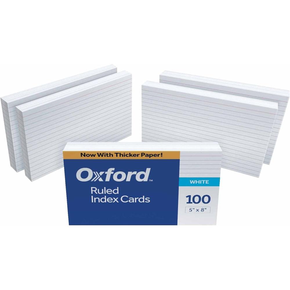 imageOxford 51EE Ruled Index Cards 5quot x 8quot White 500 Cards 5 Packs of 100 51
