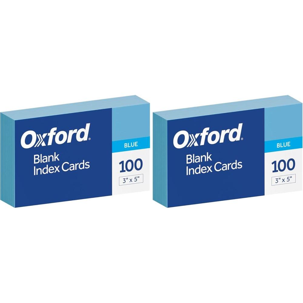 imageOxford Blank Color Index Cards 3quot x 5quot Blue 100 Per Pack 7320 BLU100 Count Pack of 2