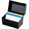 Oxford Plastic Index Card Box, 4 x 6 Inches, 400 Card Capacity, Black (01461)(4 x 6)
