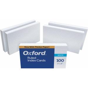 Oxford 51EE Ruled Index Cards, 5″ x 8″, White, 500 Cards (5 Packs of 100) (51)