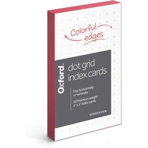 Oxford at Hand Dot Grid Index Card, 50 per pack, Assorted Color Edge (No color choice) (334208M)(1 Count (Pack of 1))