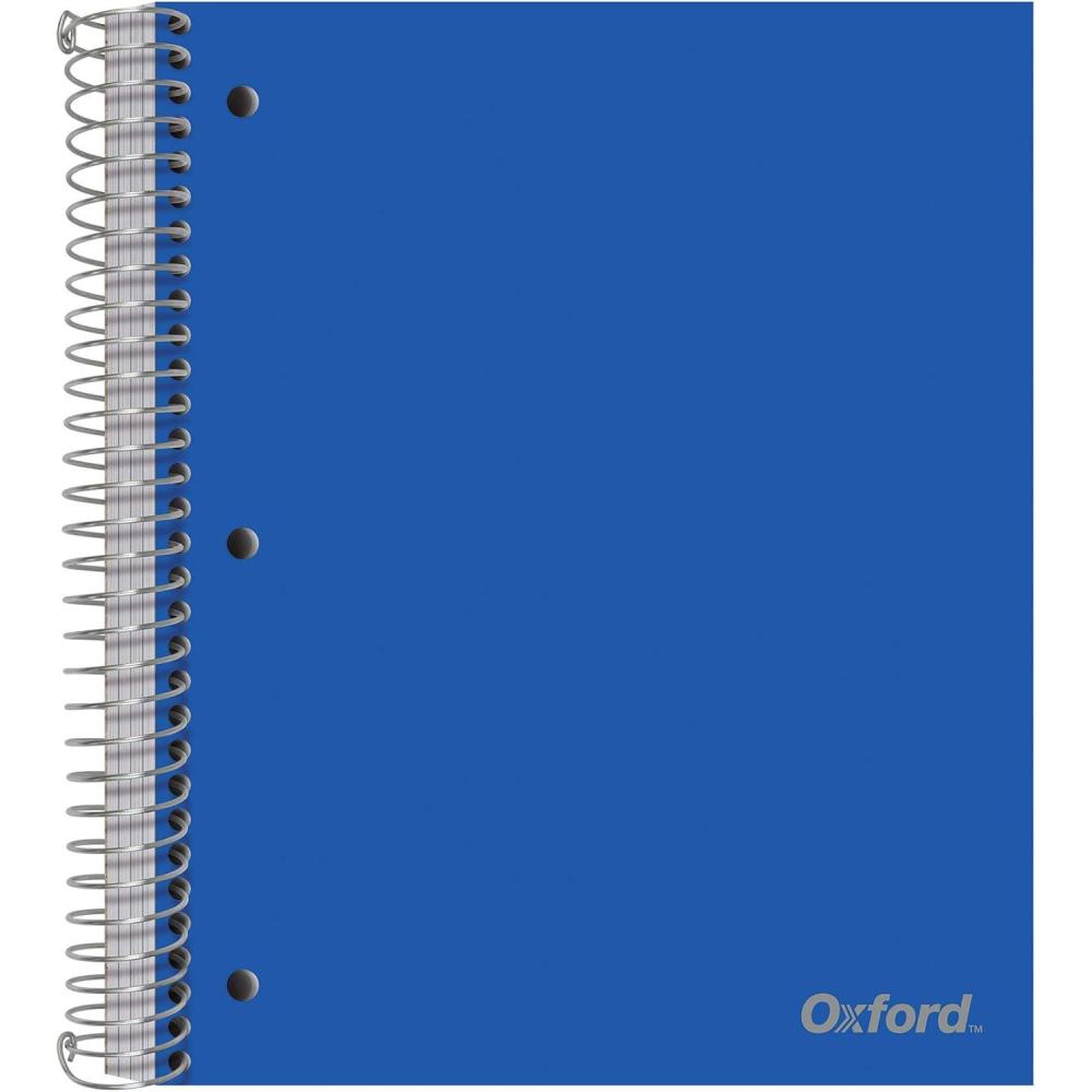 imageOxford 5 Subject Notebook Journal 11 x 9 Inch Assorted Covers 200 Sheets College Ruled Perforated Spiral Notebook Durable Poly Cover 10588