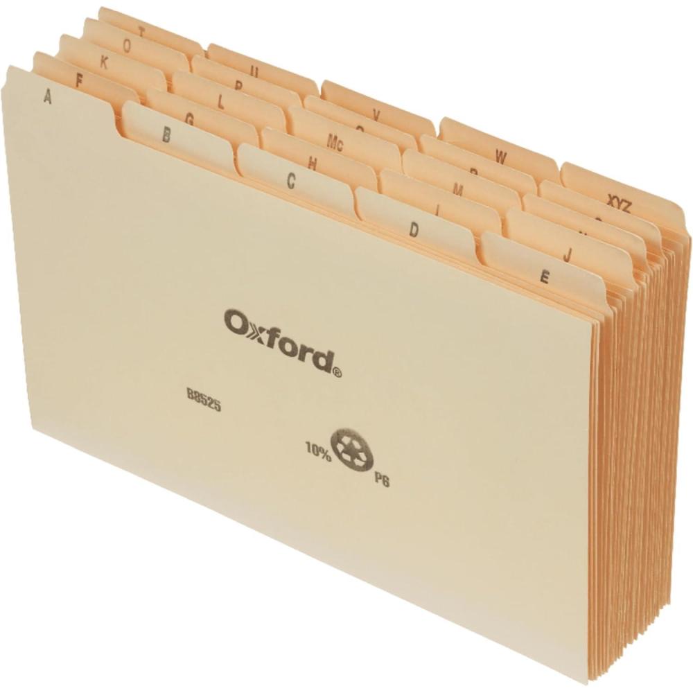 imageOxford AZ Card Guides 5quot x 8quot 15Cut Tabs Manila 25Set B8525