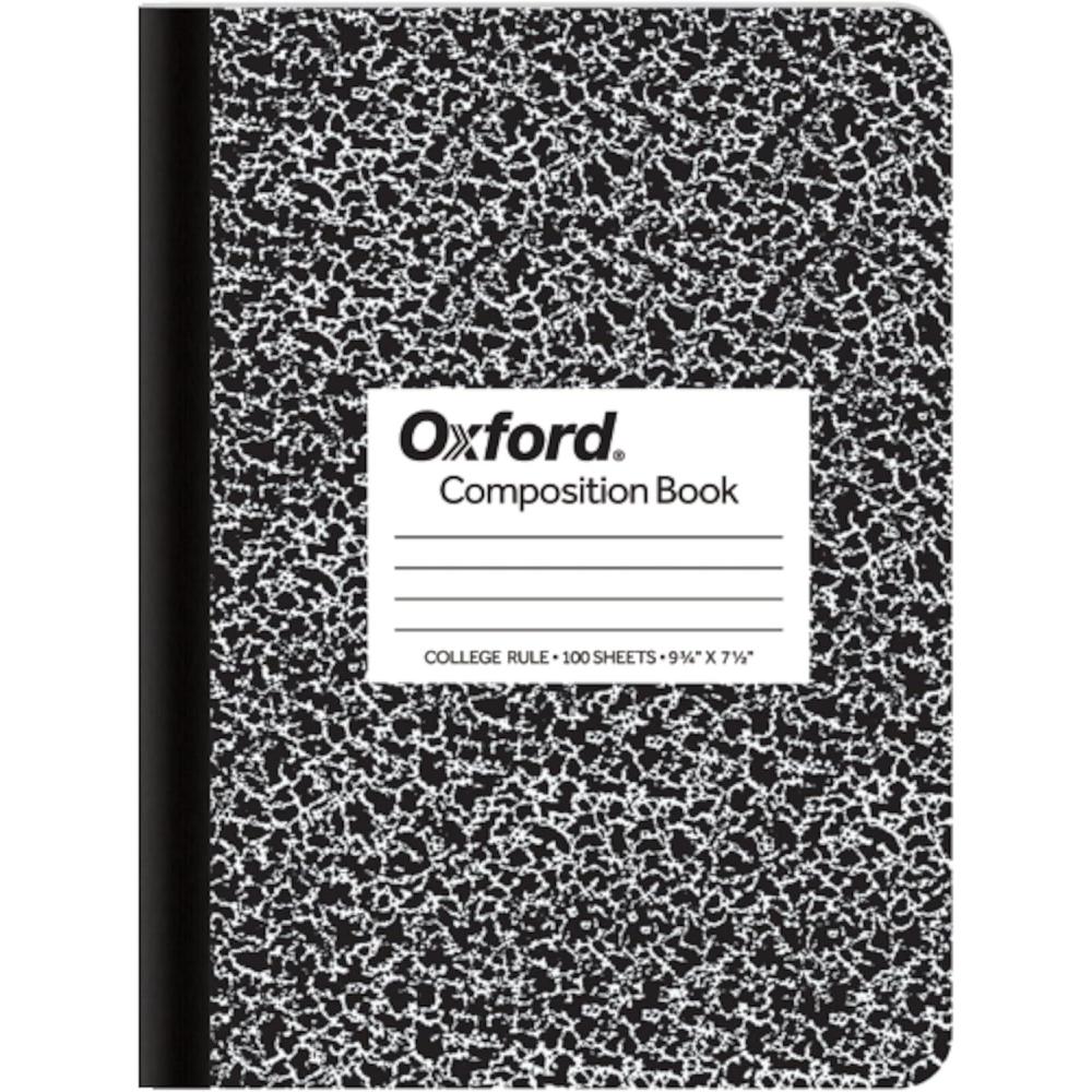 imageOxford Composition Notebook College Ruled Paper 934quot x 712quot Black Marble Covers 100 Sheets 1 Book 63796100 Sheets