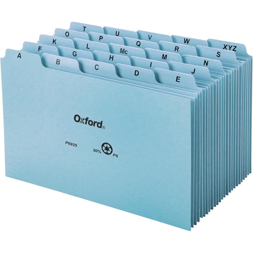 imageOxford Heavy Weight Index Card Guides 6 x 9 Inches Alphabetical AZ Dividers Great Recipe Card Organizer 25Set P6925