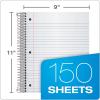 Oxford 3 Subject Notebook, Wirebound, 11″ x 9″, Assorted Covers (No Color Choice), 150 Sheets, College Ruled, Perforated, Poly Cover (10586)