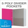 Oxford 5 Subject Notebook, Journal, 11 x 9 Inch, Assorted Covers, 200 Sheets, College Ruled, Perforated Spiral Notebook, Durable Poly Cover (10588)