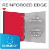 Oxford Spiral Notebook 3 Pack, 3 Subject, College Rule, Durable Plastic Covers, Strong Coil, 3 Durable Pockets, 8.5 x 11, 150 Sheets,3 Pack, Blue, Red, Green (89803)