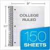 Oxford Spiral Notebook 3 Pack, 3 Subject, College Rule, Durable Plastic Covers, Strong Coil, 3 Durable Pockets, 8.5 x 11, 150 Sheets,3 Pack, Blue, Red, Green (89803)