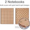 Oxford Spiral Notebooks, 2 Pack, 100% Recycled, Kraft Notebooks, Gold, College Ruled, 80 Sheets/160 Pages, Student Gifts, Teacher Gifts (90881)