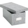 Oxford 40588 Reinforced Board Card File, Lift-Off Cover, Holds 1,200 3 x 5 Cards, Black/White(4″ x 6″)