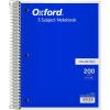 Oxford 5-Subject Notebook, 8-1/2″ x 11″, College Rule, 200 Sheets, 4 Dividers (65581)