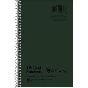 Ampad Single Wire Notebook, Recycled, Size 8×5, 1 Subject ,Green Cover, Narrow Ruled, Not 3 Hole Punched, 80 Sheets per Notebook (25-400R)
