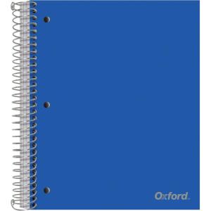 Oxford 3-Subject Poly Notebook, 8-1/2″ x 10-1/2″, 3-Hole Punch, Wide Rule, 150 Sheets, 3 Poly Durable Divider Pockets, Single Notebook, Colors May Vary (10585)