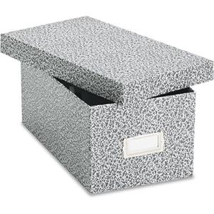 Oxford 40588 Reinforced Board Card File, Lift-Off Cover, Holds 1,200 3 x 5 Cards, Black/White(4″ x 6″)