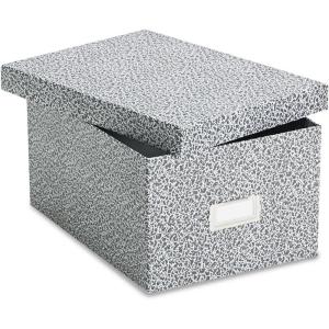 Oxford 40588 Reinforced Board Card File, Lift-Off Cover, Holds 1,200 3 x 5 Cards, Black/White(5″ x 8″)