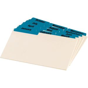 Oxford Durable Index Card Guide, 4 x 6, Jan – Dec, Blue (04613)