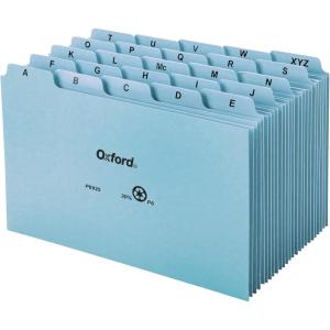 Oxford Heavy Weight Index Card Guides, 6 x 9 Inches, Alphabetical A-Z Dividers, Great Recipe Card Organizer, 25-Set (P6925)