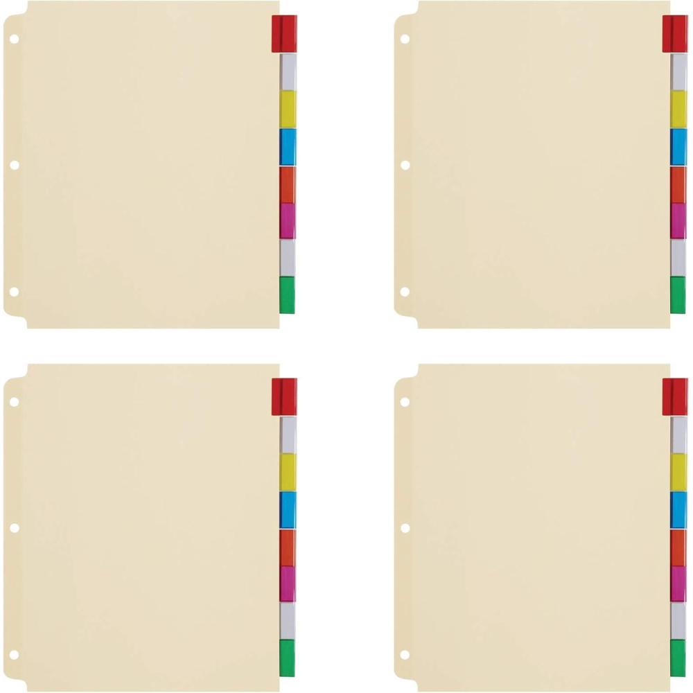 imageOxford 3 Ring Binder Dividers 8 Tab Insertable Multicolor Big Tabs 4 Sets R2158A3 Assortedlettersize 3 ring binder