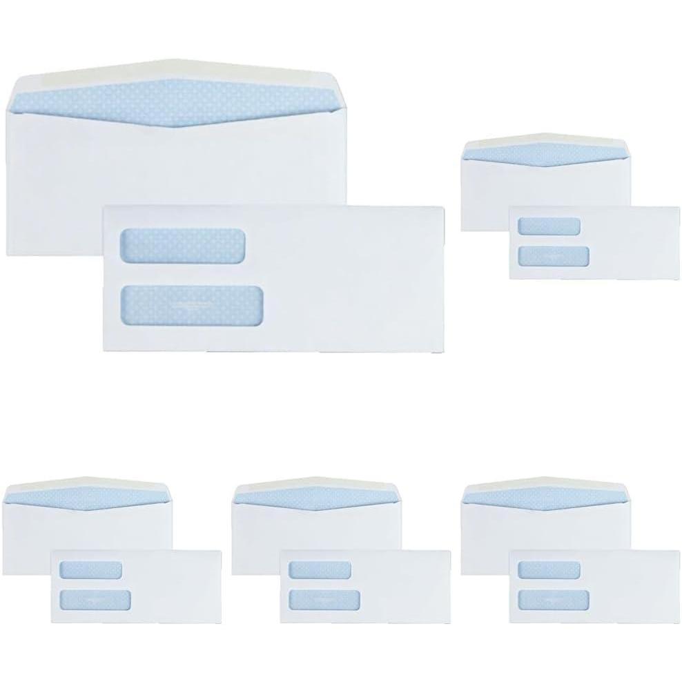 imageQuality Park 10 Double Window Envelope Regular Gum 500 Envelopes 24550 White WoveOne Size Pack of 5