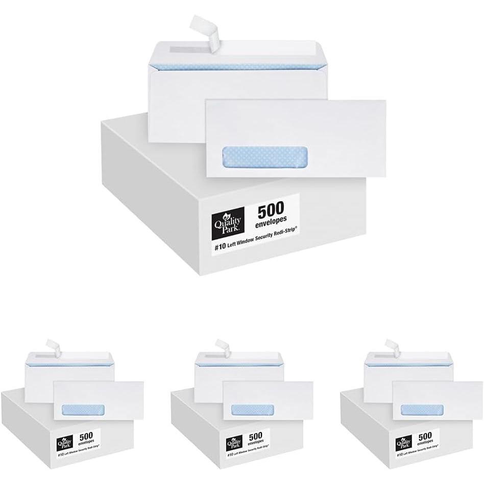 imageQuality Park 10 Window Envelopes RediStrip White 500 per box 69222 10418quot x 912quotOne Size Pack of 4
