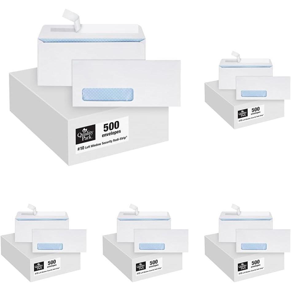 imageQuality Park 10 Window Envelopes RediStrip White 500 per box 69222 10418quot x 912quotOne Size Pack of 5