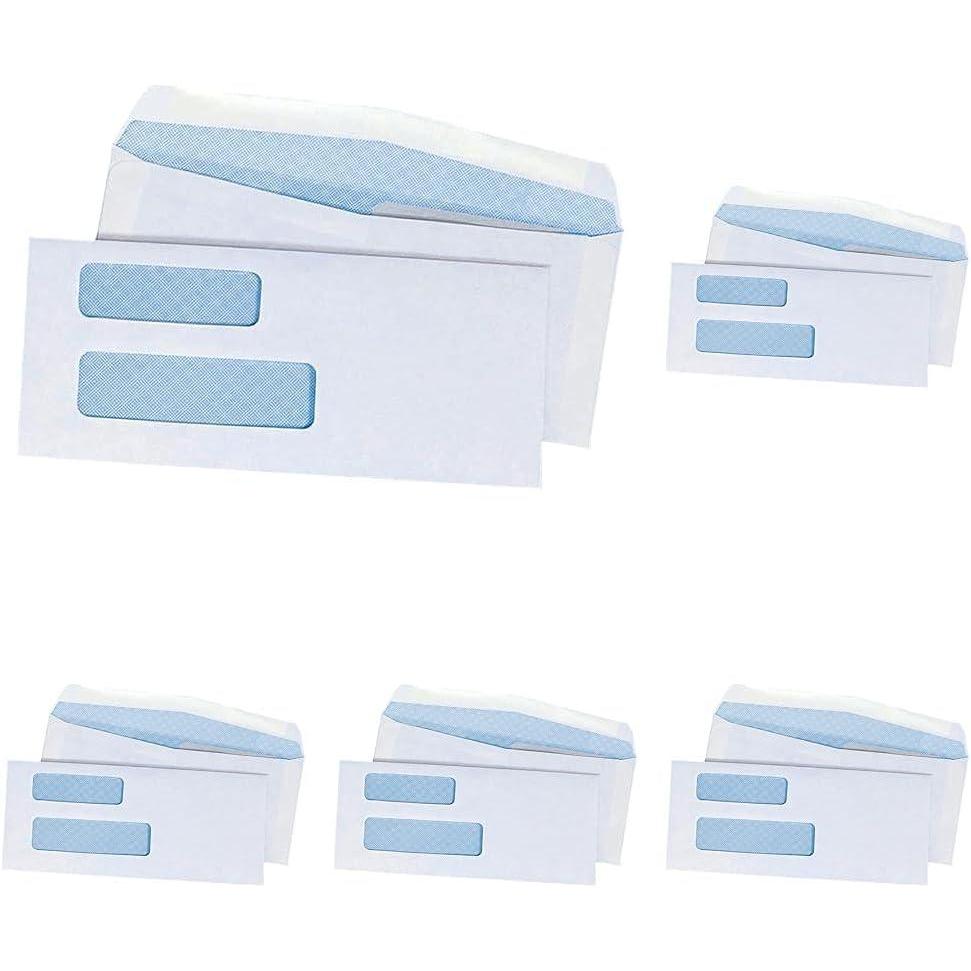 imageQuality Park 9 Security Envelopes Double Window Invoices and QuickBooks Statements 378 x 878 Inches Gummed 24 lb White 500Box QUA24527One Size Pack of 5