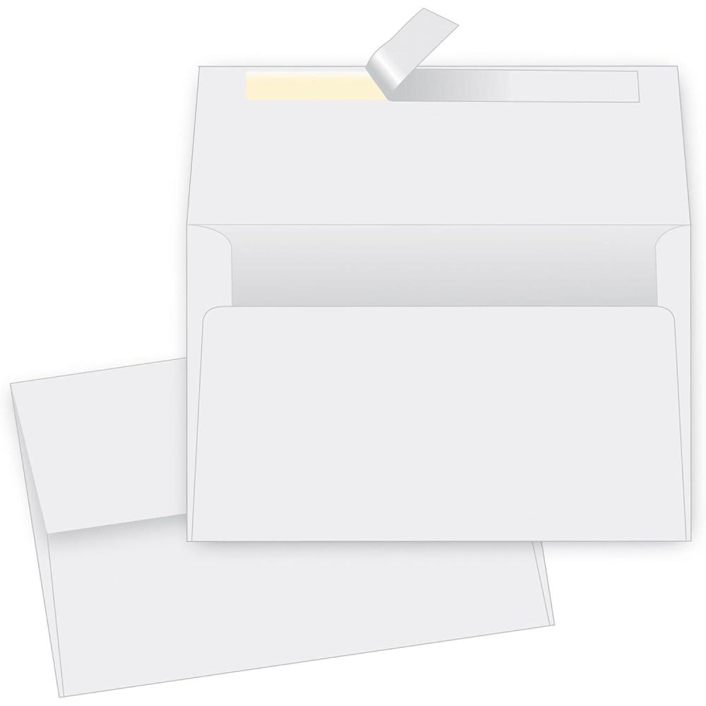 imageQuality Park A9 Greeting Card Envelopes with Self Seal Closure 534 x 834 24 lb White Half Fold Sized Envelopes Ideal for Greeting Cards Photos and Invitations 100Box QUA10750White