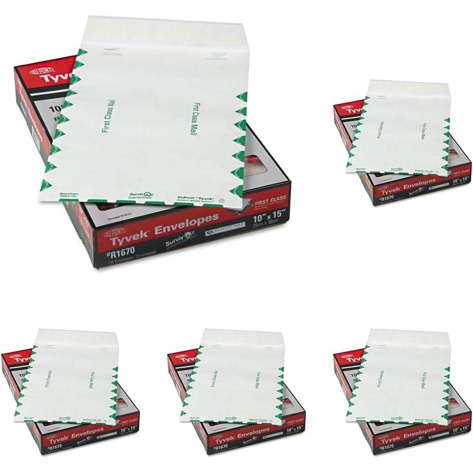 imageQuality Park Survivor R1670 Tyvek USPS First Class Mailer 10 x 15 White Box of 10010 x 15 Pack of 5
