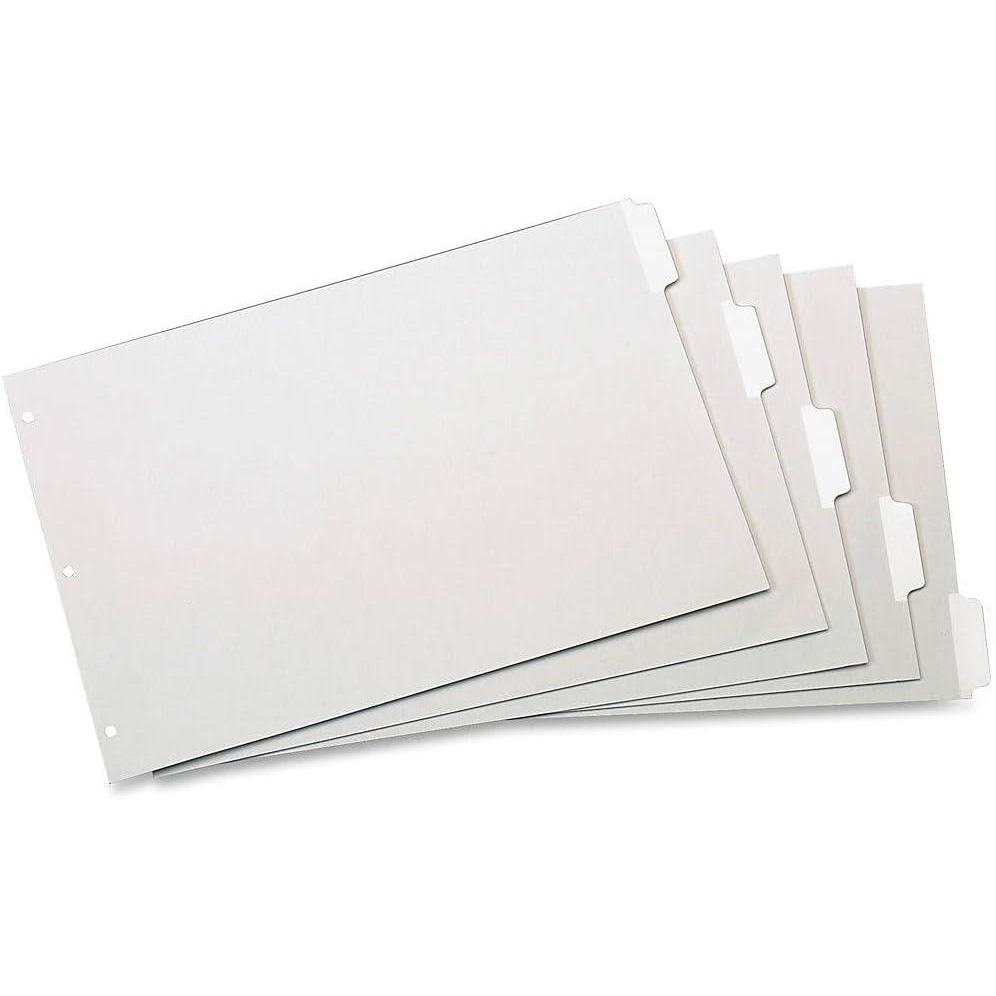 imageTOPS Cardinal 11x17 Writen Erase Tab Divider 5Tab White 84270CB