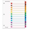 Cardinal OneStep Index System Numeric Paper Dividers, 10-Tab, White (CRD61013)(Multi-color)