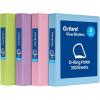 Oxford 3 Ring Binders, Binders for School and Office, 1.5 inch, Slant D Rings, 375 Sheet Capacity, ClearVue Presentation, Non-Stick, PVC-Free, Assorted Pastel Colors, 4-Pack (1002482)