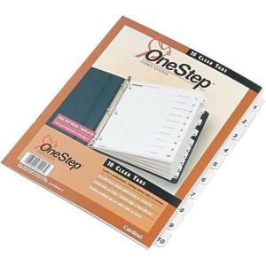Cardinal OneStep Index System Numeric Paper Dividers, 10-Tab, White (CRD61013)(White)