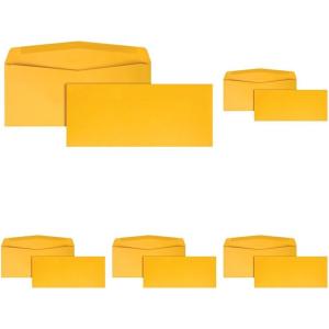 Quality Park #10 Envelopes, Durable 28 lb Kraft Paper, 4-1/8 x 9-1/2 Inches, Gummed, 500 per Box (QUA11162)(4-1/8 x 9-1/2 (Pack of 5))