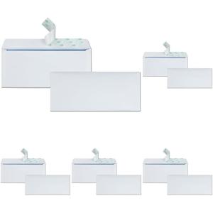 Quality Park, #10 Security Tinted Envelopes, Redi-Strip, Windowless, White, 4.125×9.5, 500 per box (69122)((Pack of 5))