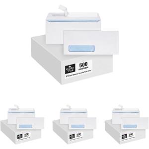 Quality Park, #10 Window Envelopes, Redi-Strip, White, 500 per box (69222), #10(4-1/8″ x 9-1/2″)(One Size (Pack of 4))