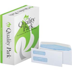 Quality Park #9 Security Envelopes, Double Window, Invoices and QuickBooks Statements, 3-7/8 x 8-7/8 Inches, Gummed, 24 lb White, 500/Box (QUA24527)(One Size)