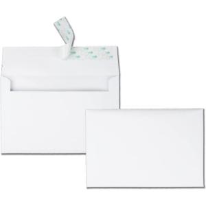 Quality Park A9 Greeting Card Envelopes with Self Seal Closure, 5-3/4 x 8-3/4, 24 lb. White, Half Fold Sized Envelopes Ideal for Greeting Cards, Photos, and Invitations, 100/Box (QUA10750)(Clear)