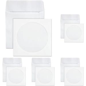 Quality Park CD/DVD Envelopes, 4-7/8 x 5 Window CD/DVD Media Sleeves, Ungummed Flaps for Storage and Filing, 24 lb. White Wove, 100/Box (62903)(5 x 5 (Pack of 5))